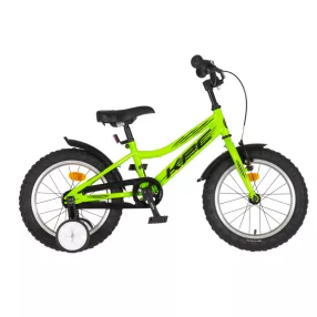   KPC FluoBike Raptor dinós VILÁGÍTÓS 16 neonzöld fluoreszkáló gyermek kerékpár