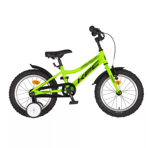 KPC FluoBike Raptor dinós VILÁGÍTÓS 16 neonzöld fluoreszkáló gyermek kerékpár