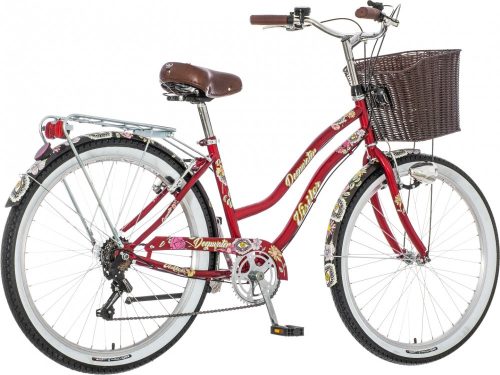 Visitor Deepwater virágos női cruiser kerékpár  piros