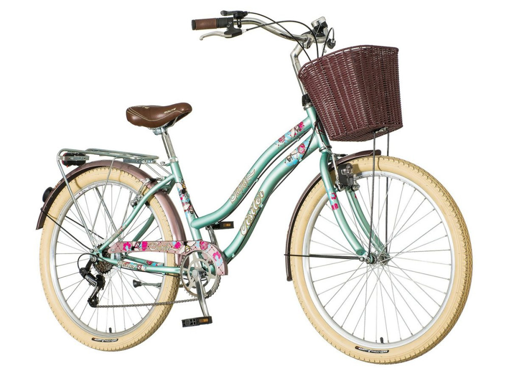 Visitor Bubilas virágos női cruiser kerékpár világoskék - Ke