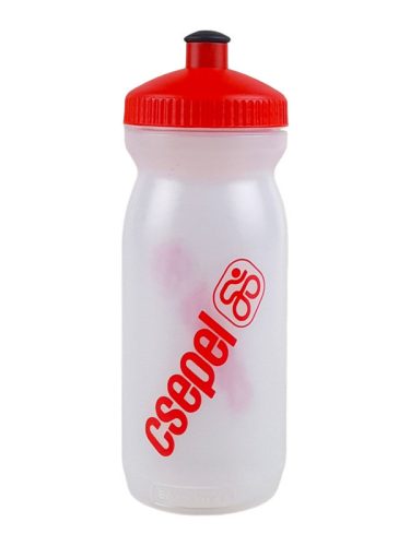 Csepel logós 600ml kulacs átlátszó-piros