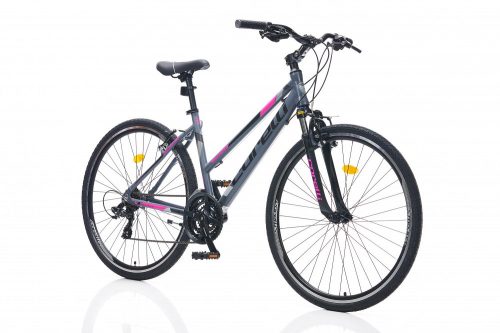 Corelli Lifestyle 3.0 könnyűvázas női crosstrekking kerékpár 18" Grafit-Rózsaszín