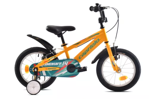 Capriolo Rocket 14" hátra tekerhető gyerek kerékpár Sárga