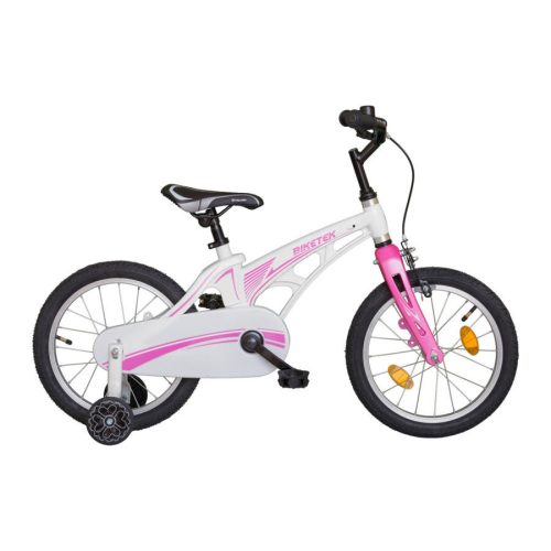 Biketek Magnézium lány 16 gyermek kerékpár fehér-rózsaszín