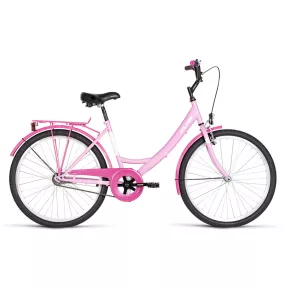 Biketek Jázmin 26 kontrás városi kerékpár Rózsaszín