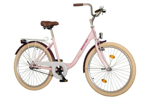 Biketek Feliz 26 kontrás városi kerékpár rózsaszín