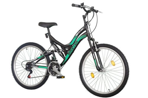 Biketek Eland 26 összteleszkópos MTB kerékpár fekete-zöld