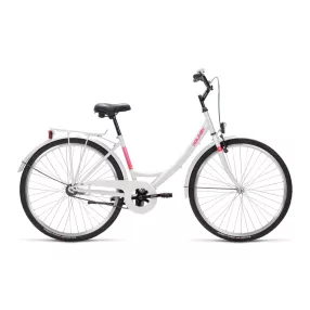   Biketek Jázmin 28 kontrás városi kerékpár Fehér-Rózsaszín