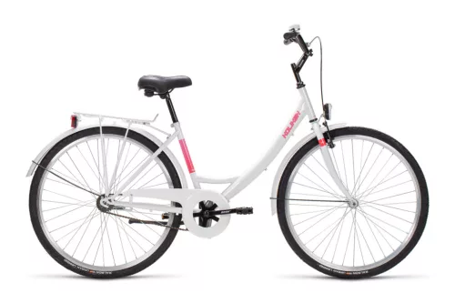 Biketek Jázmin 28 kontrás városi kerékpár Fehér-Rózsaszín