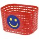 Műanyag kosár gyermekkerékpárra piros-smiley